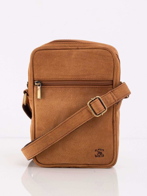 Men's Camel Leather Bag