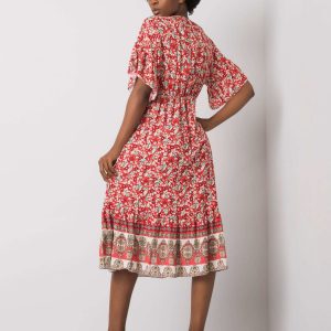 Red Patterned Selkie Dress