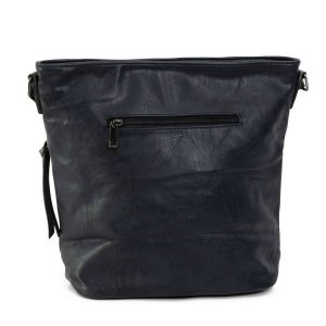 Navy blue eco-leather women's handbag