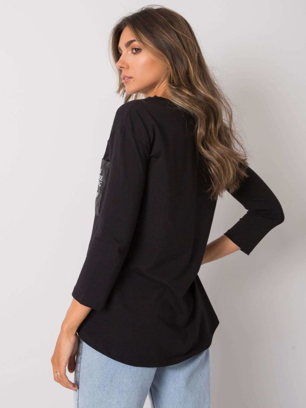 Black blouse with pocket Tianna