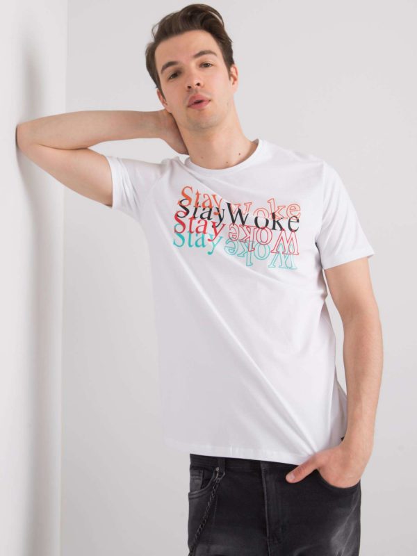 White T-shirt for men with print by Jay LIWALI