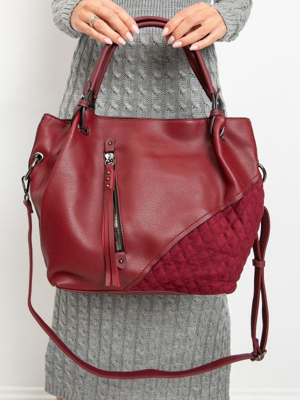 Maroon bag with quilting