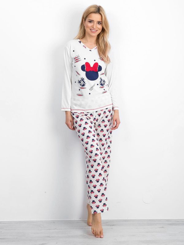 White and Red Printed Women's Pyjamas