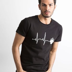 Cotton T-shirt with black print