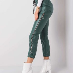 Dark Green Jackie Waxed Pants