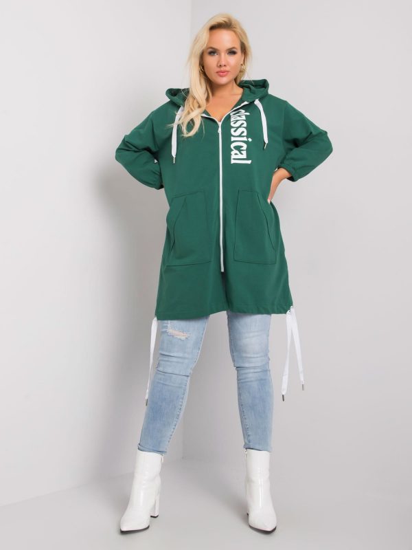 Dark Green Plus Size Hoodie Stacy