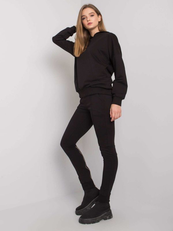 Black sweatshirt set with sweatshirt and pants Cristine