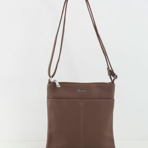 Brown leatherette handbag