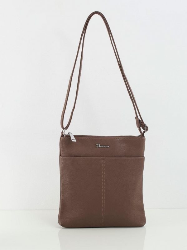 Brown leatherette handbag