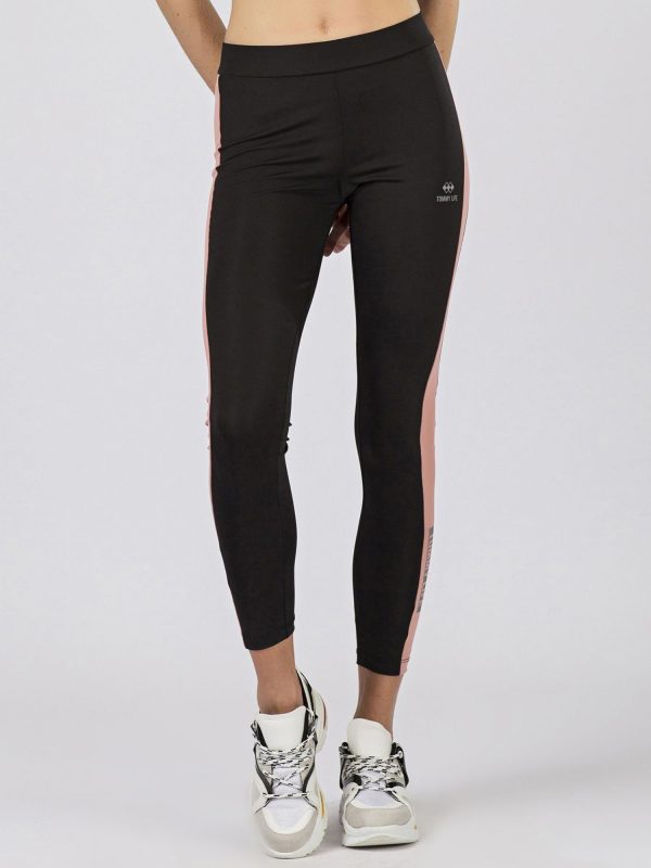 TOMMY LIFE Sport leggings black and pink