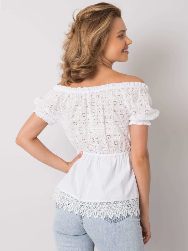 White Cotton Hispanic Blouse Sugar