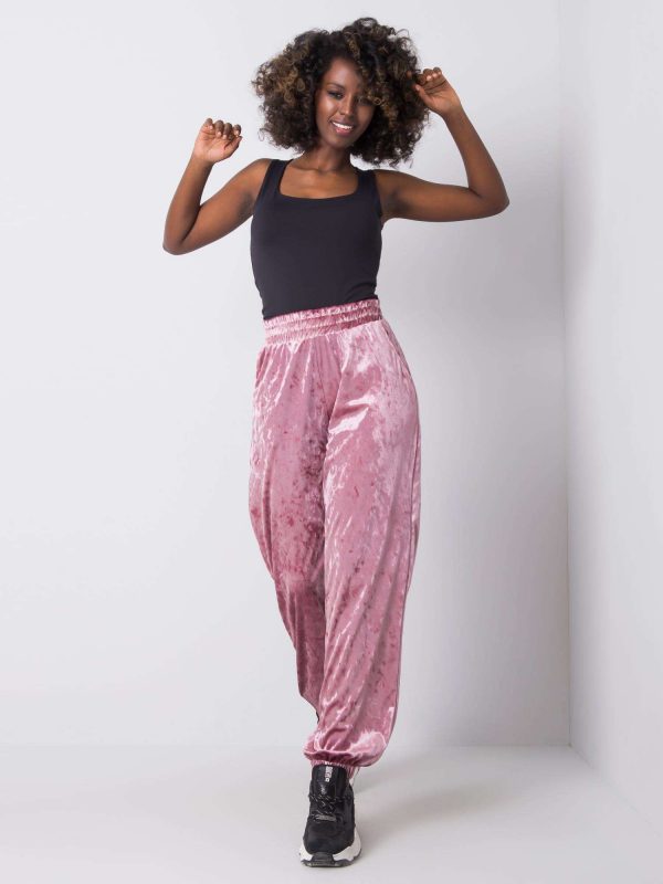 Emmeli RUE PARIS pink velour sweatpants