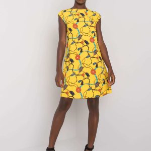 Yellow dress with patterns of Akilah RUE PARIS