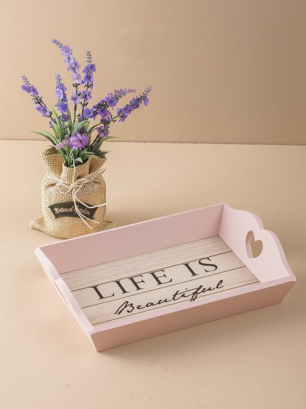 Small tray with pink inscription