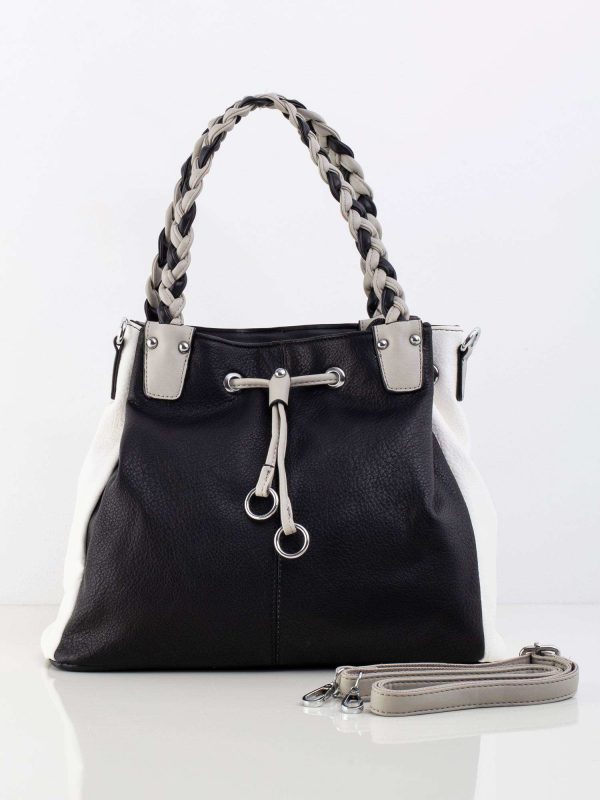 Black bag with braided handles