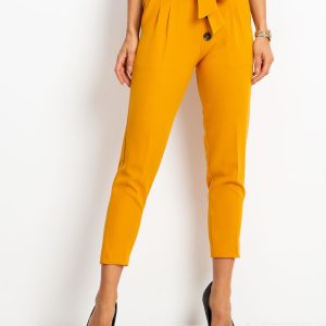 RUE PARIS Devon mustard pants