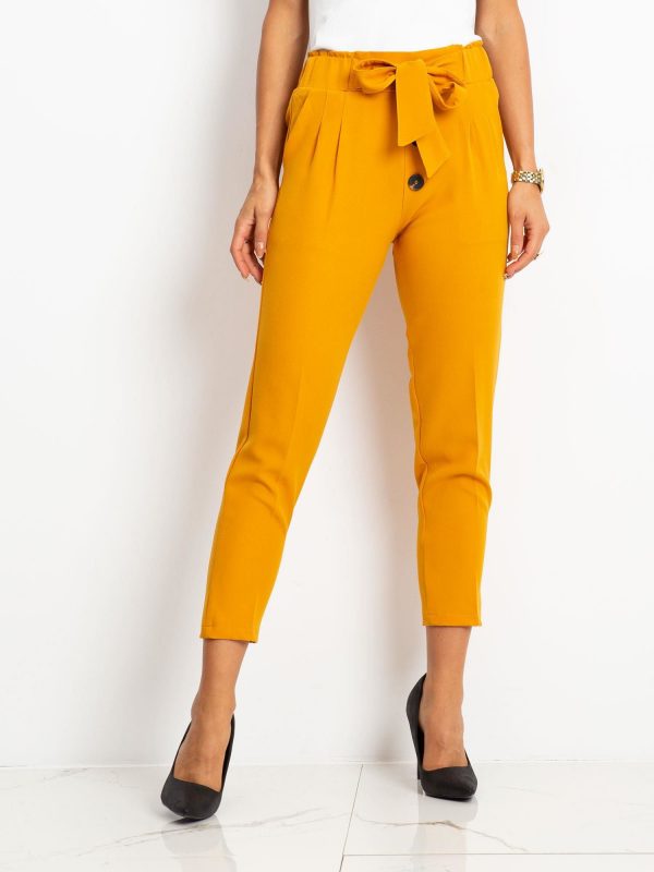 RUE PARIS Devon mustard pants