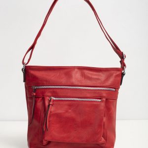 Red bag with zippers