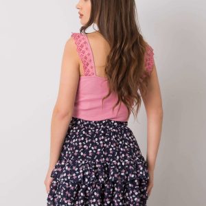 Navy blue skirt with frill Drea