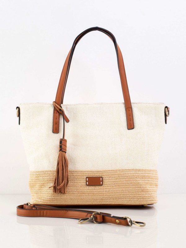 Beige Braided Bag