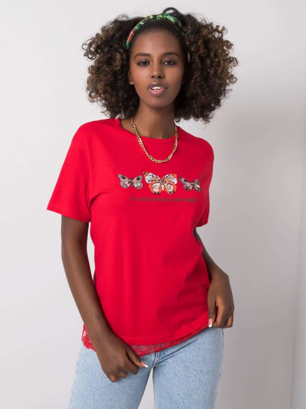 Red Tess Cotton T-Shirt