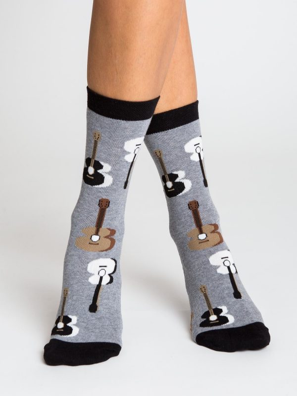 Grey Printed Women's Socks