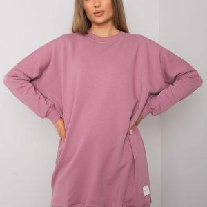 Odile RUE PARIS Dirty Pink Long Sleeve Sweatshirt Dress