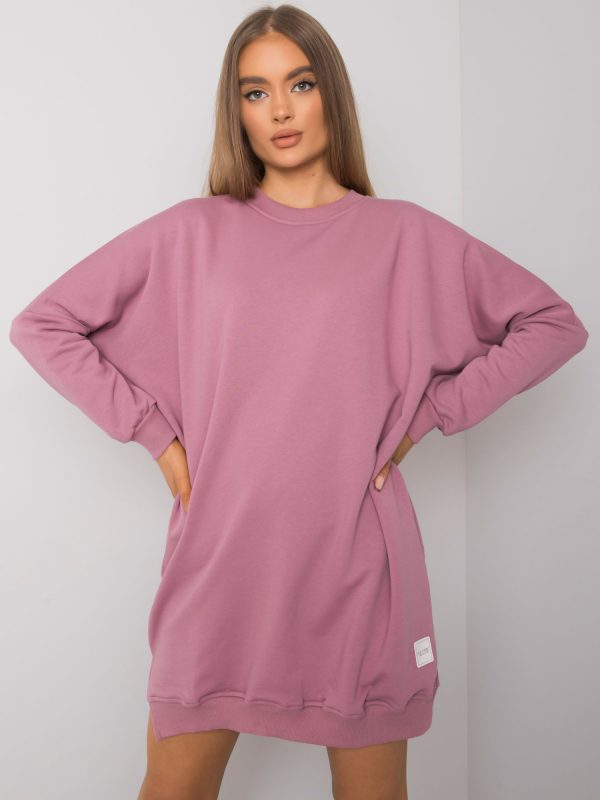 Odile RUE PARIS Dirty Pink Long Sleeve Sweatshirt Dress