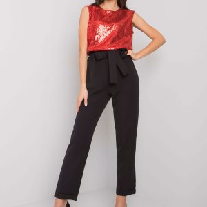 Red elegant jumpsuit with sequins Monterey