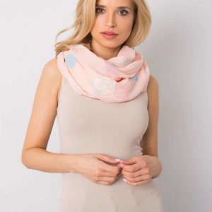 Light pink scarf with colorful print