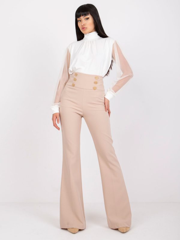 Beige elegant trousers with canty Salerno