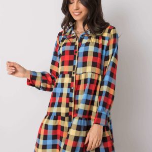 Jendayi Red and Blue Plaid Dress