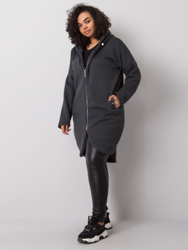 Nellie Graphite Plus Size Melange Hoodie