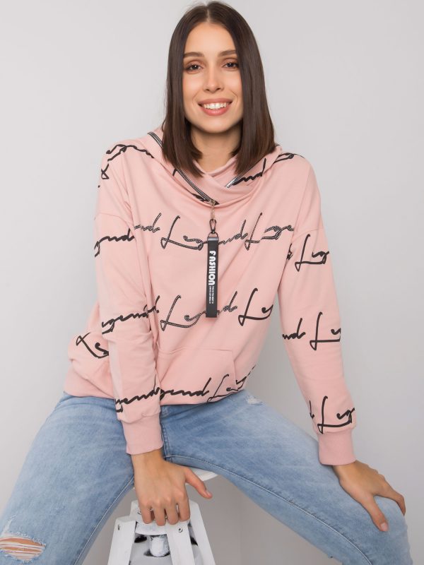 Dirty pink plus size sweatshirt with Jossa pocket