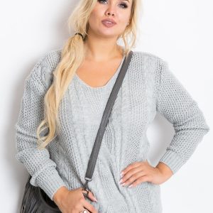 Gray Plus Size Sweater Latte