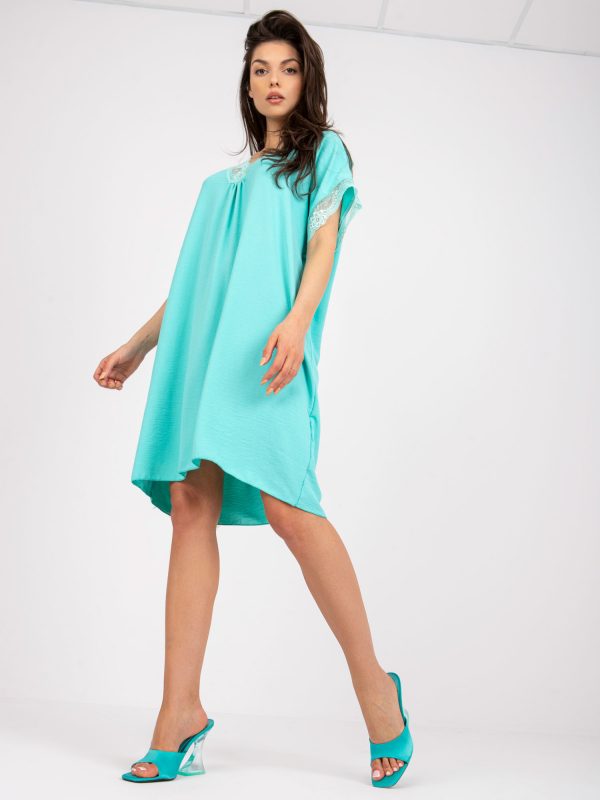 Mint Loose V-Neck Oversize Dress