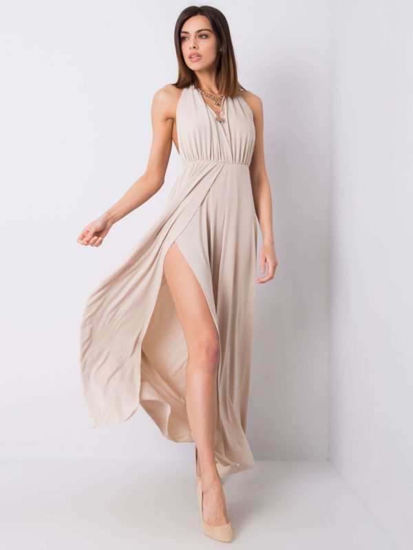 Beige long dress by Leon