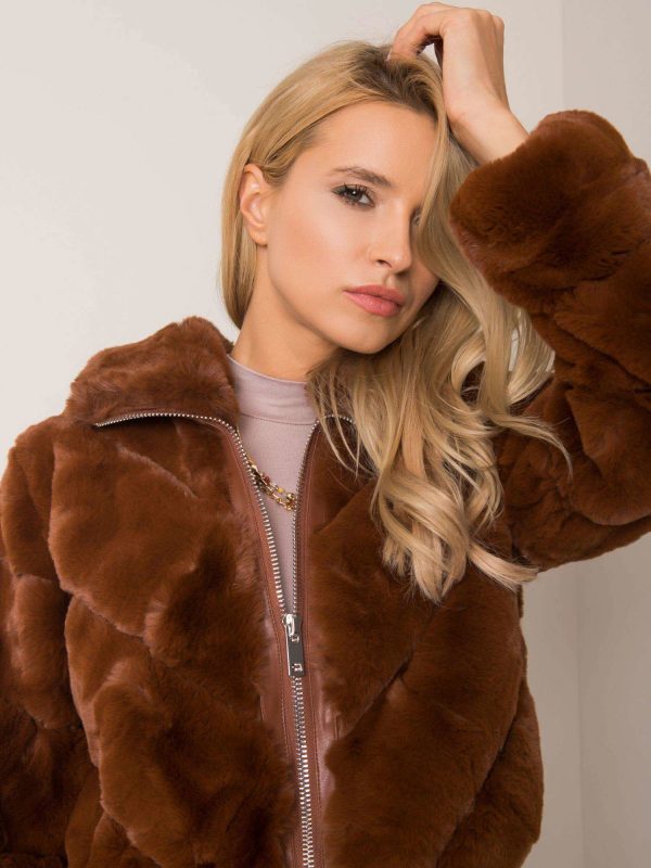 Brown Amelly Fur Jacket