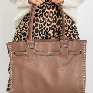 Brown big bag with studs