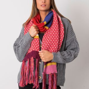 Red scarf with fringes