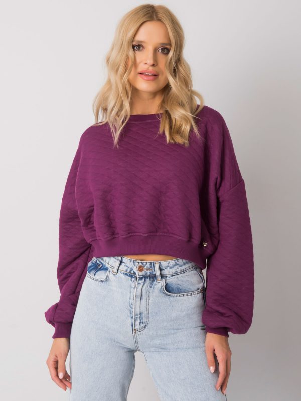 Purple Crystal quilting sweatshirt