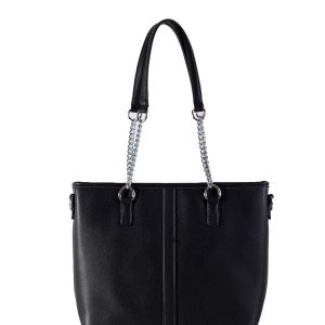 Black Roomy Eco Leather Shoulder Bag