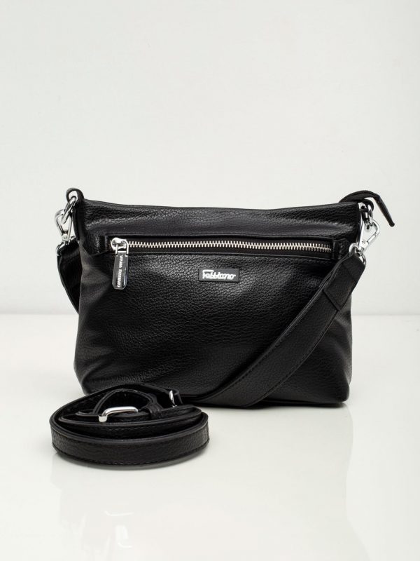 Black handbag with detachable strap