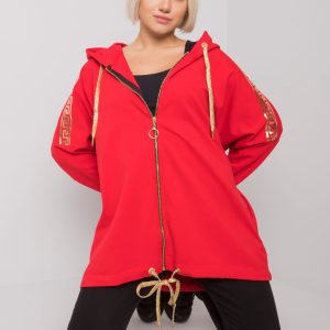 Red Athens Zipper Sweatshirt