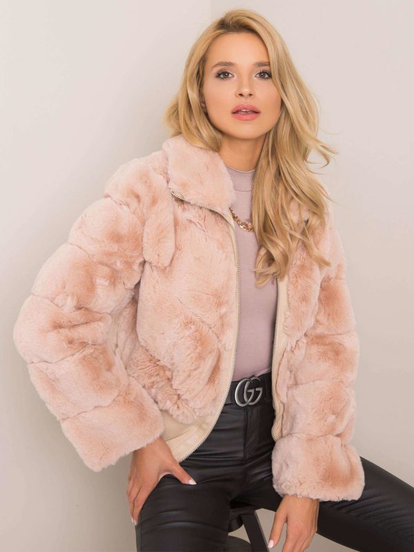 Beige fur jacket Amelly