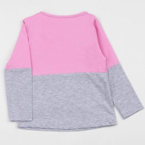 Pink and grey children's blouse with print