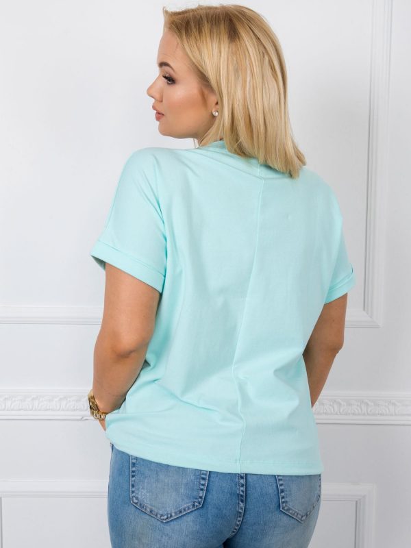 Brigitte light blue plus size blouse