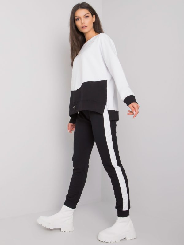 White & Black Two-Piece Cotton Set Seattle RUE PARIS