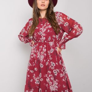 Burgundy flower dress Tamila RUE PARIS