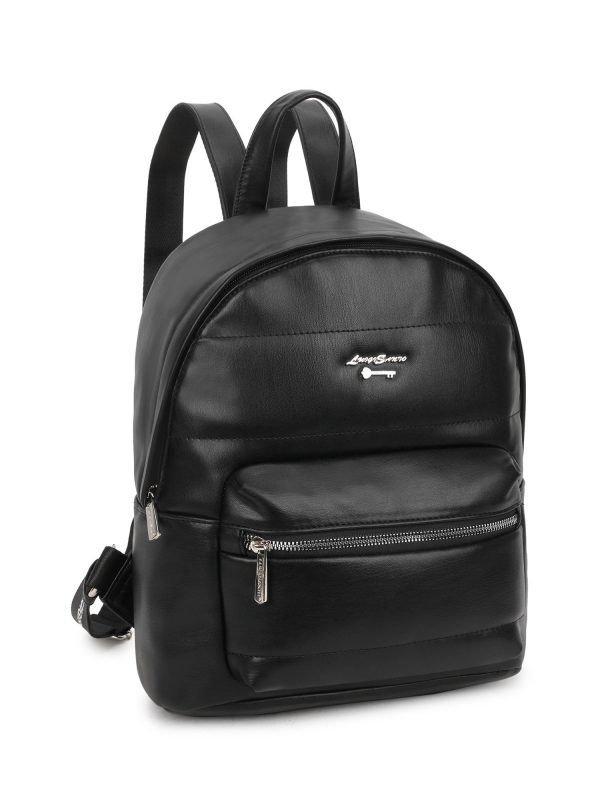 LUIGISANTO Eco Leather Women's Black Backpack